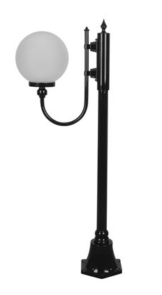 LISBON 1LT 1.32M 250MM OPAL POSTLIGHT BLACK